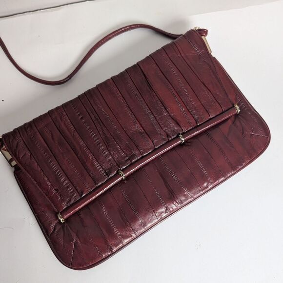 Vintage Eel Skin Purse hangbag clutch Red and gold - Picture 1 of 11